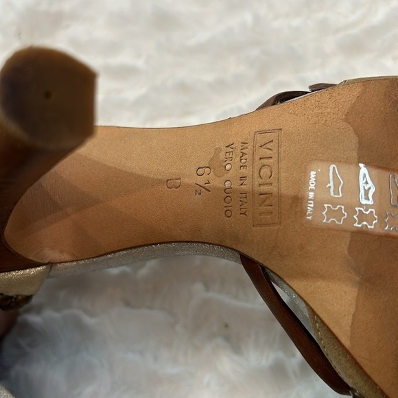 Giuseppe Zanotti Rhinestone Studded Bronze And Brown w Denim Insole Sandals 6.5 - Picture 8 of 12